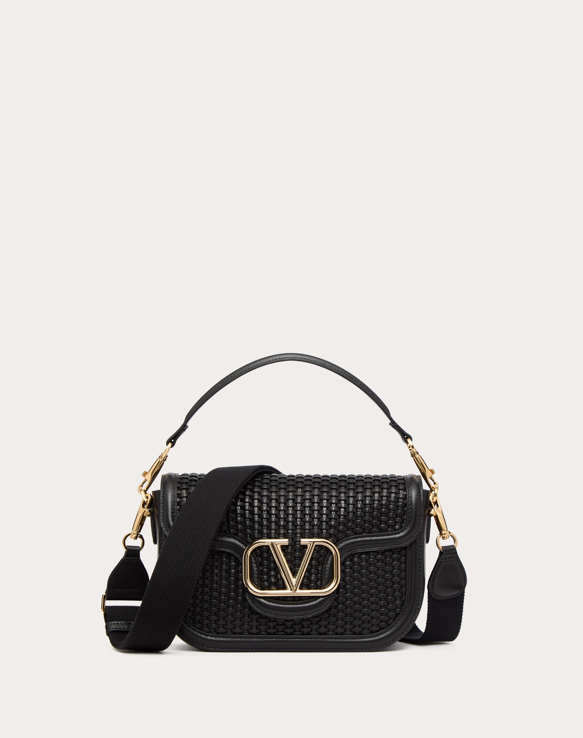 VALENTINO GARAVANI ALLTIME WOVEN LEATHER SHOULDER BAG - 1