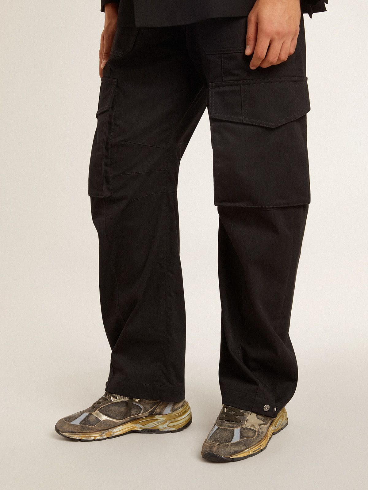 Men’s Dad-Star in suede and nylon with khaki leather star and heel tab - 3