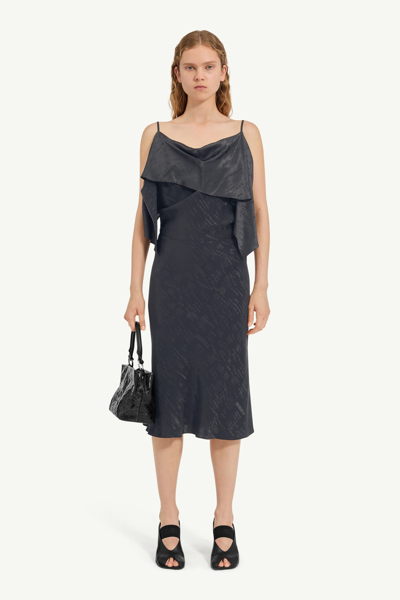 Folded jacquard slip dress 1
