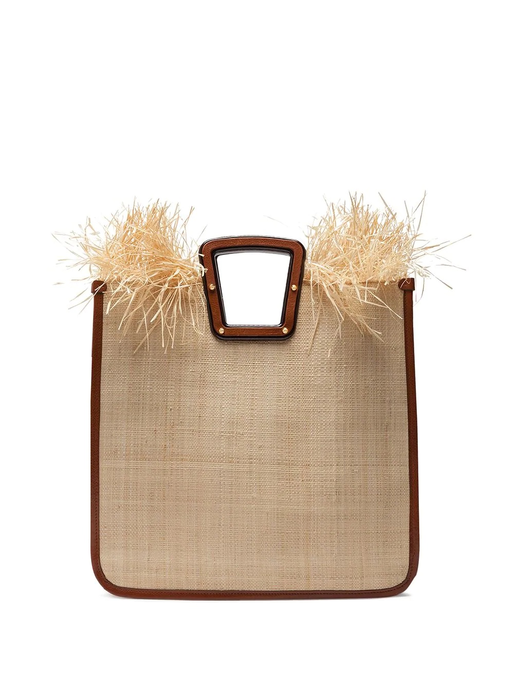 crystal-embellished straw tote - 2