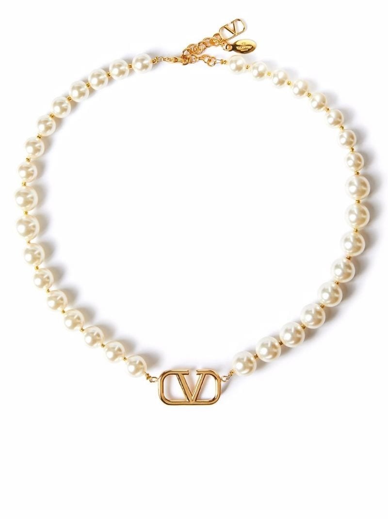 VLogo pearl necklace - 3