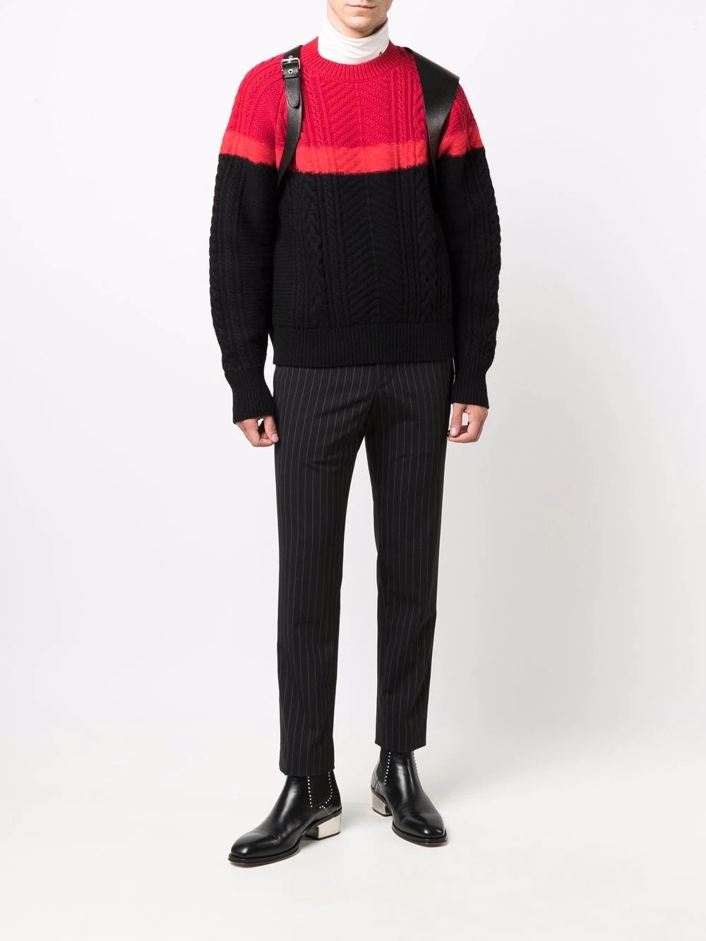 long-sleeve cable-knit jumper - 2
