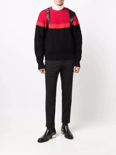 Alexander McQueen long-sleeve cable-knit jumper outlook