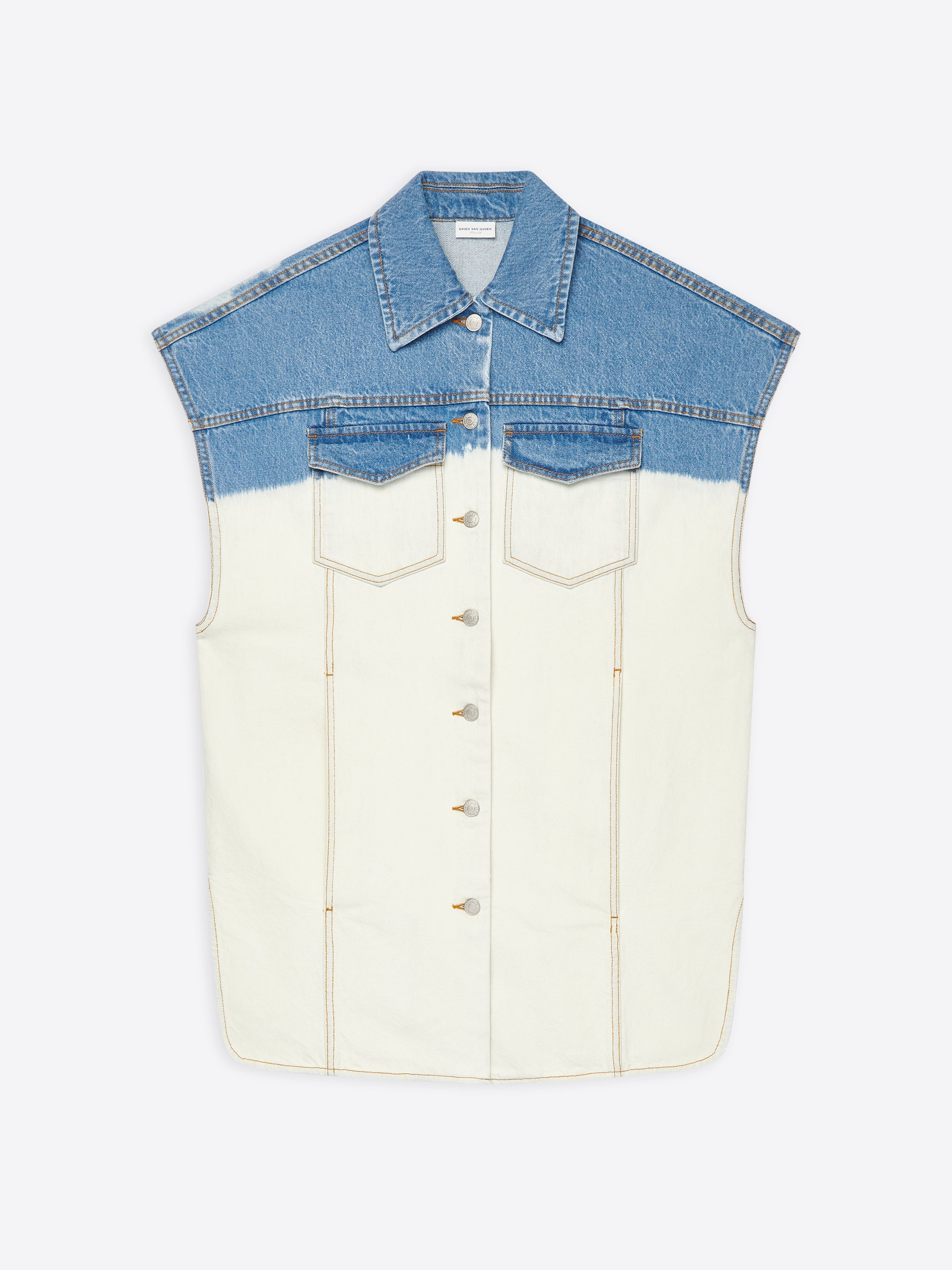 BLEACH DENIM VEST - 1