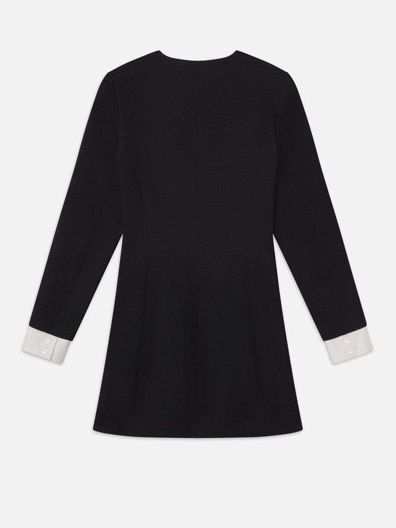 Button Front Suiting Dress in Black 4