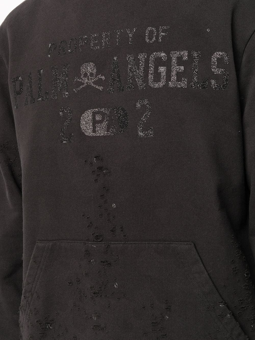 distressed logo hoodie - 5