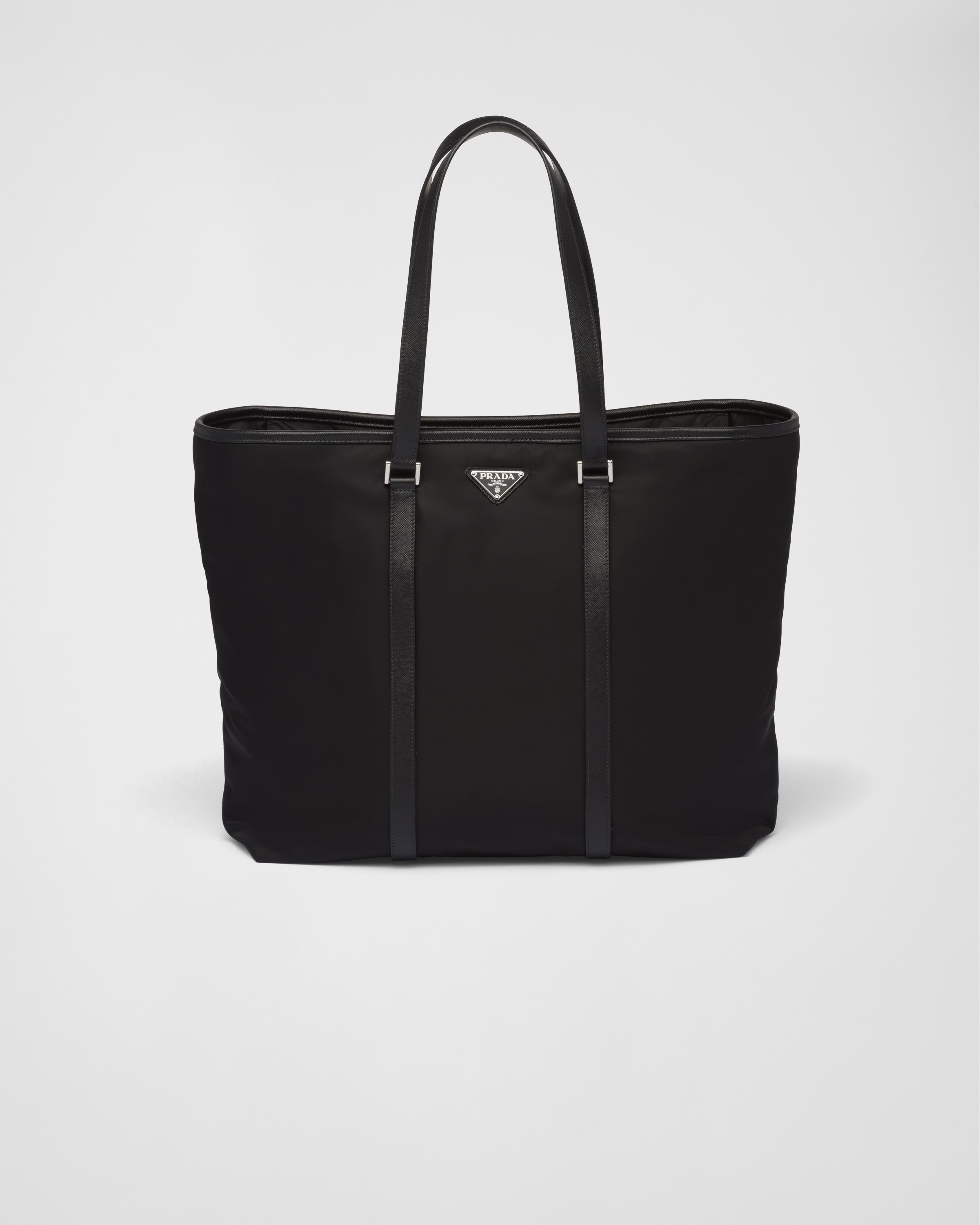 Re-Nylon and Saffiano leather tote bag - 1