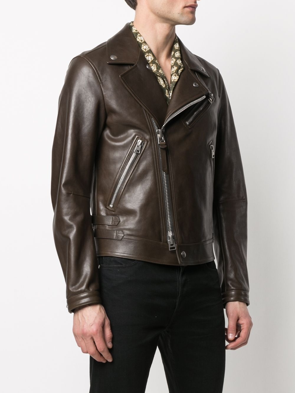 zip-up biker jacket - 3