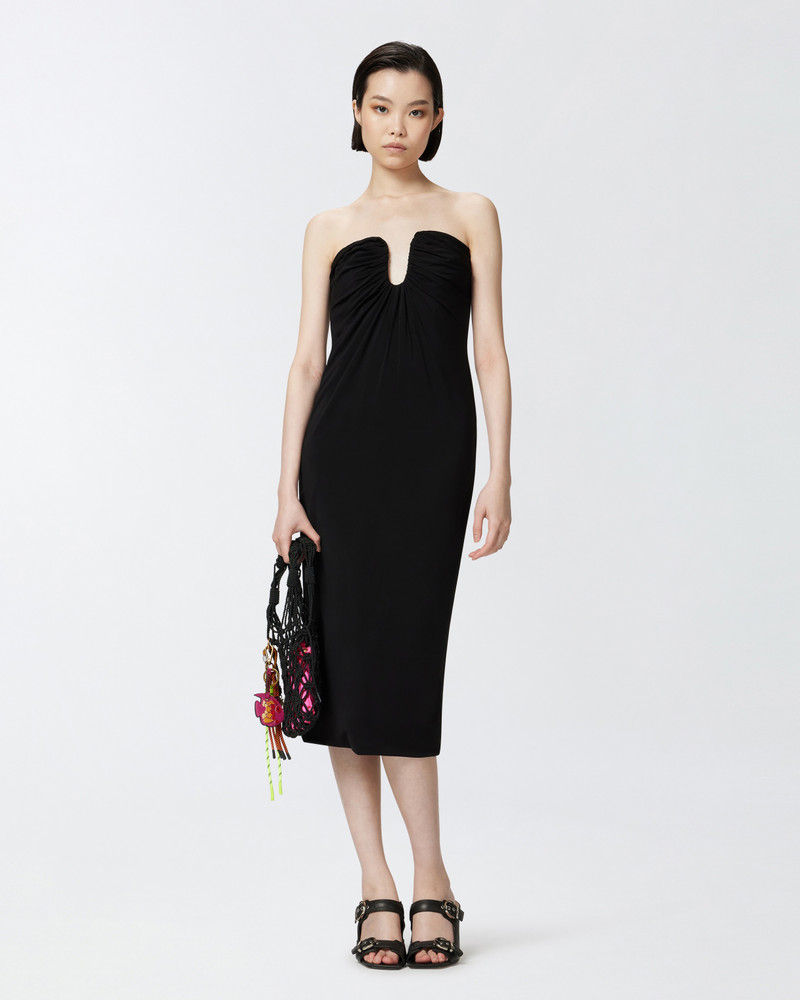 PINKO EVENING MIDI DRESS WITH CONTOURED NECKLINE outlook