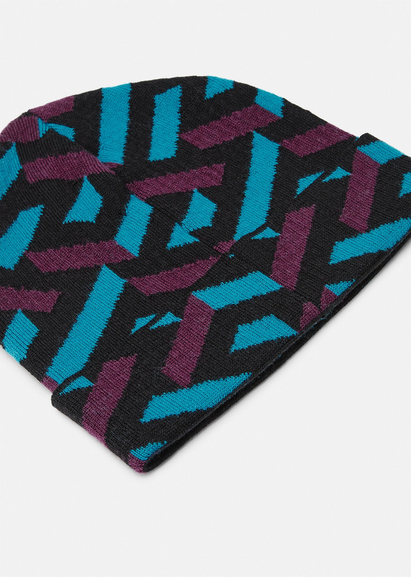 VERSACE La Greca Ribbed Beanie outlook