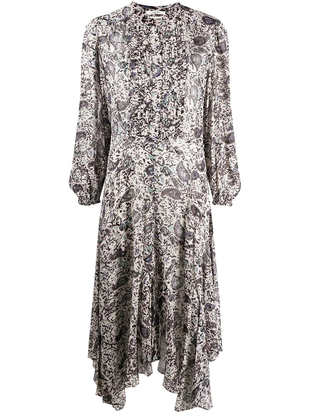 handkerchief-hem paisley midi dress - 1