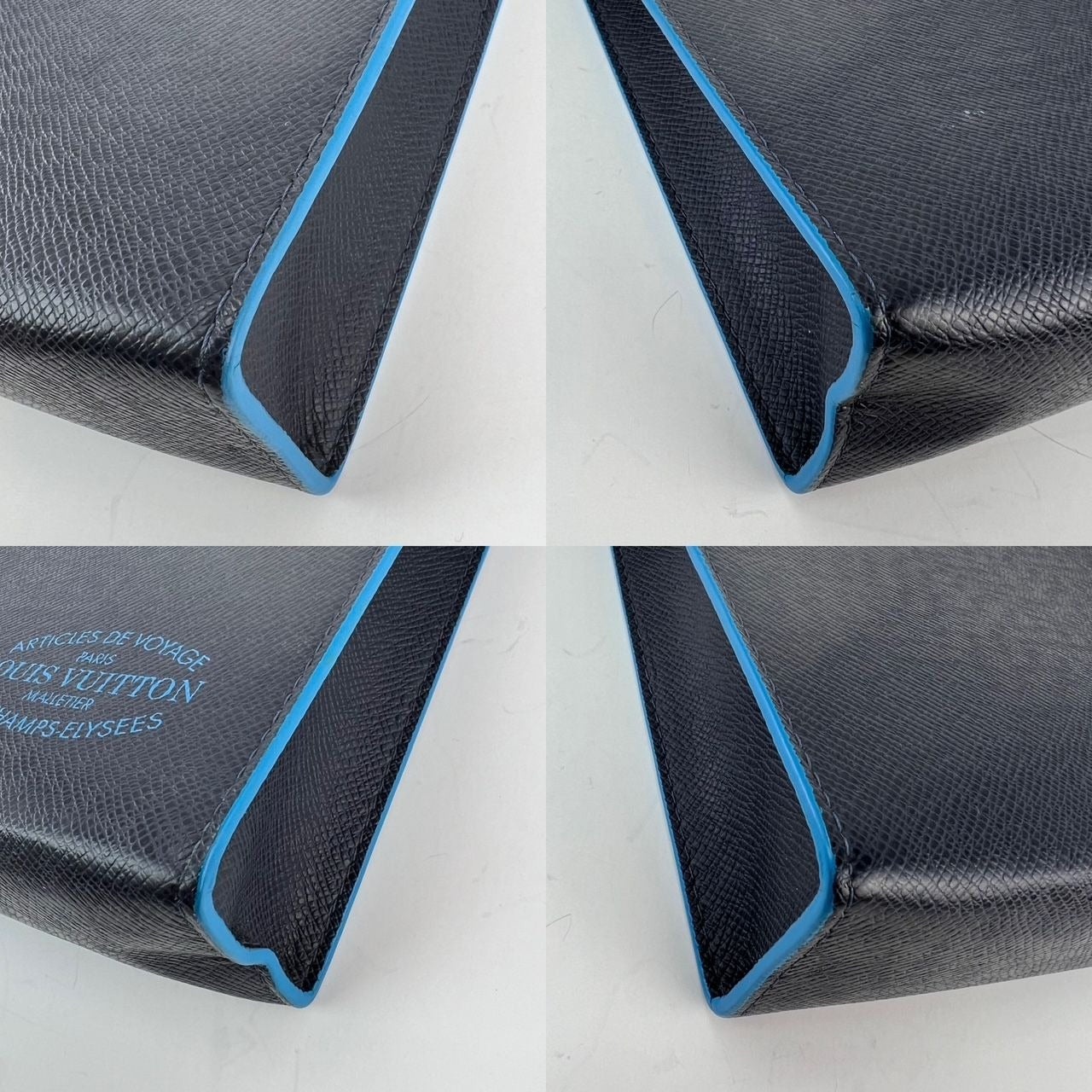 Louis Vuitton Pochette Voyage MM Taiga Dark Blue Leather Hand Bag Limited Edition - 6