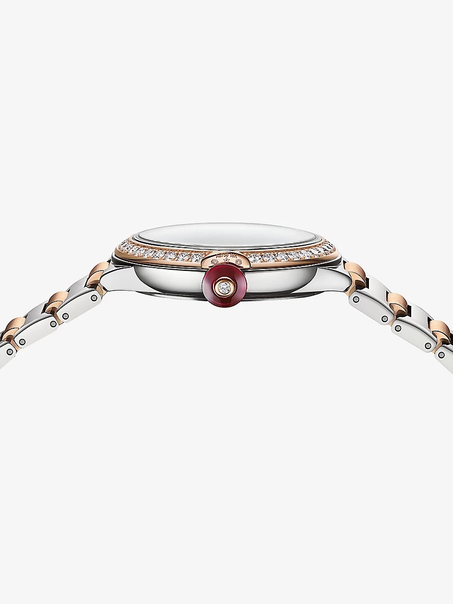 RE00010 Lvcea 18ct rose-gold, stainless-steel, 1.3000ct brilliant-cut diamond and mother-of-pearl au - 3
