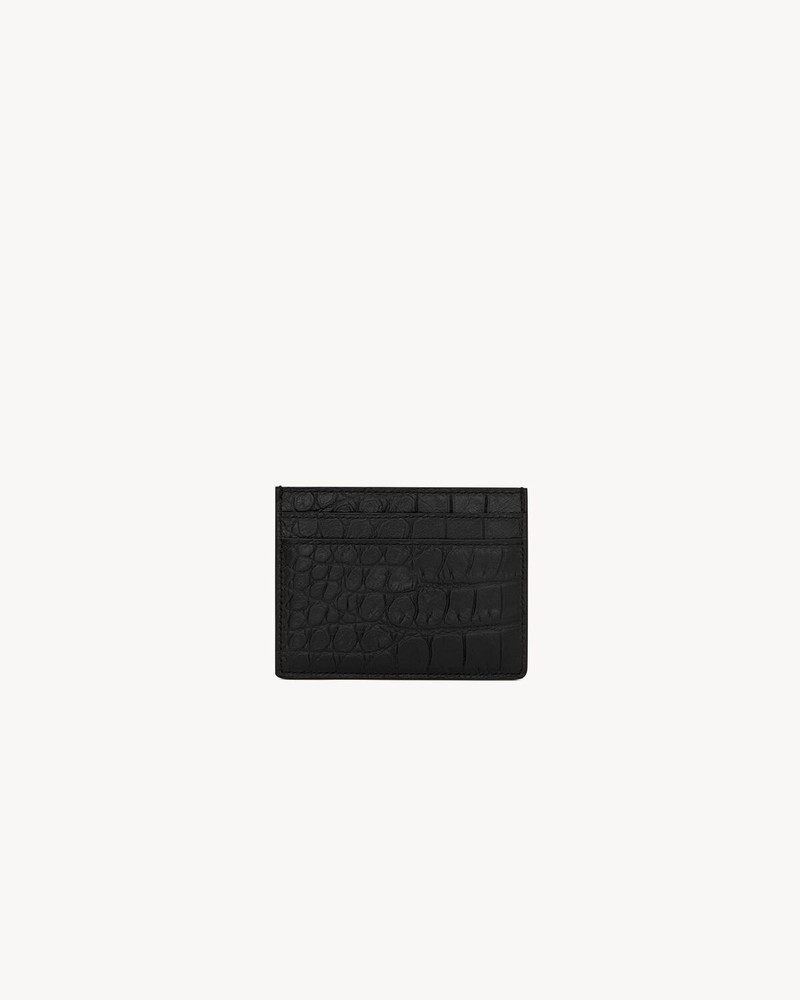 SAINT LAURENT SAINT LAURENT PARIS CREDIT CARD CASE IN CROCODILE-EMBOSSED LEATHER outlook