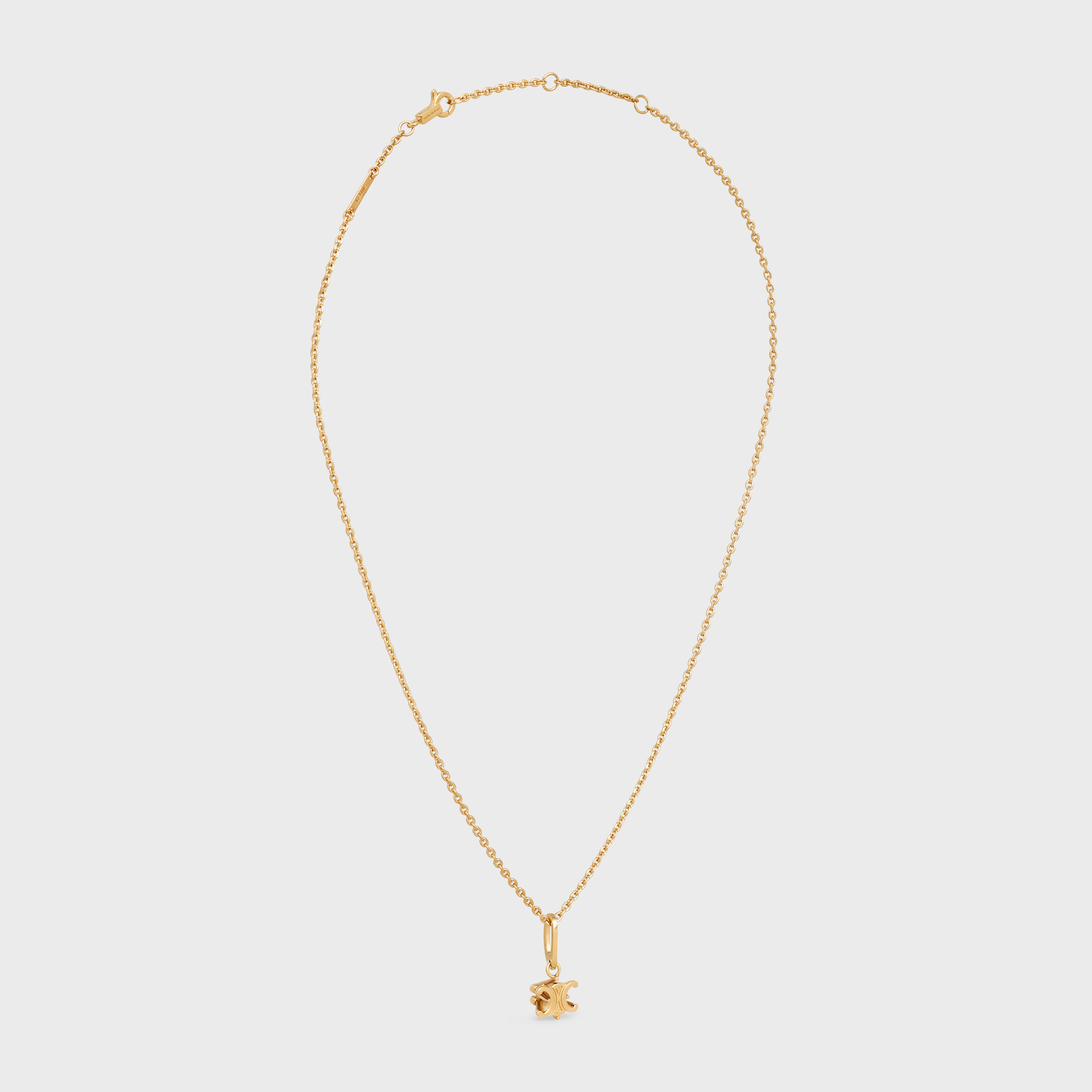 Triomphe Solitaire Necklace in Brass with Gold Finish - 3
