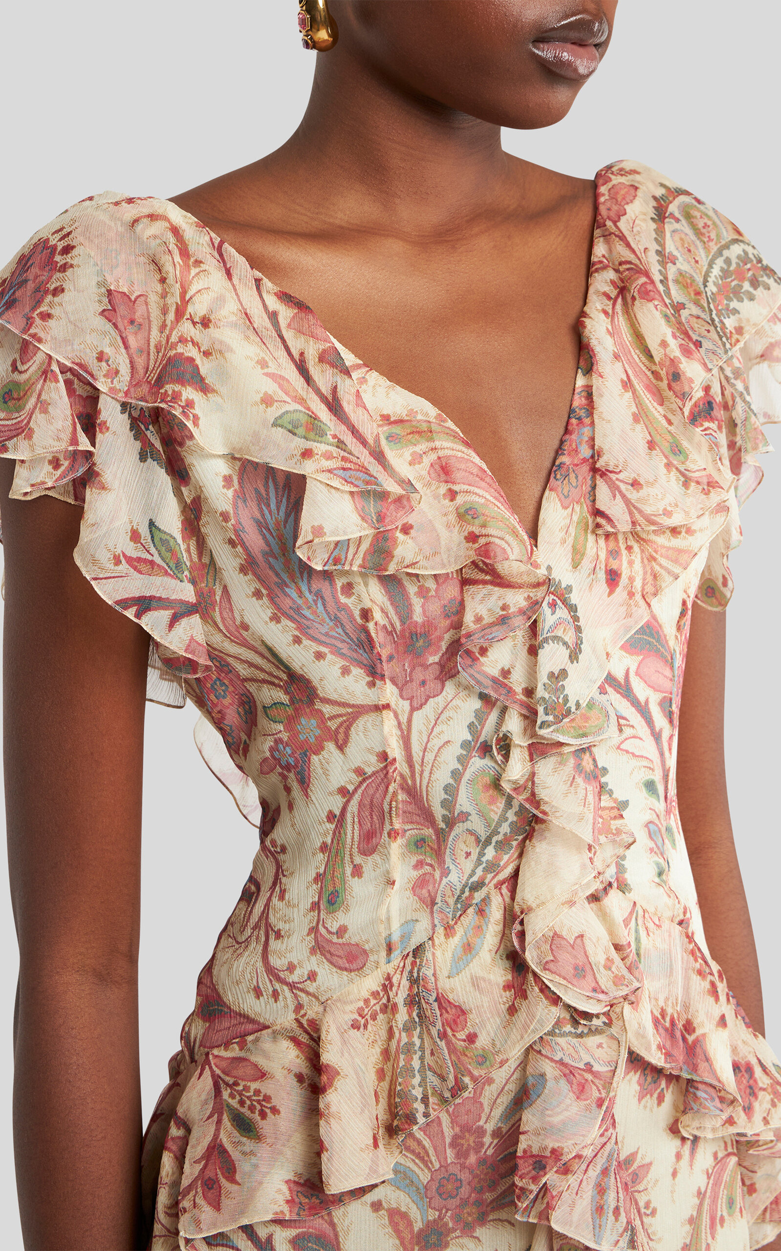 Ruffled Silk Maxi Dress multi - 3
