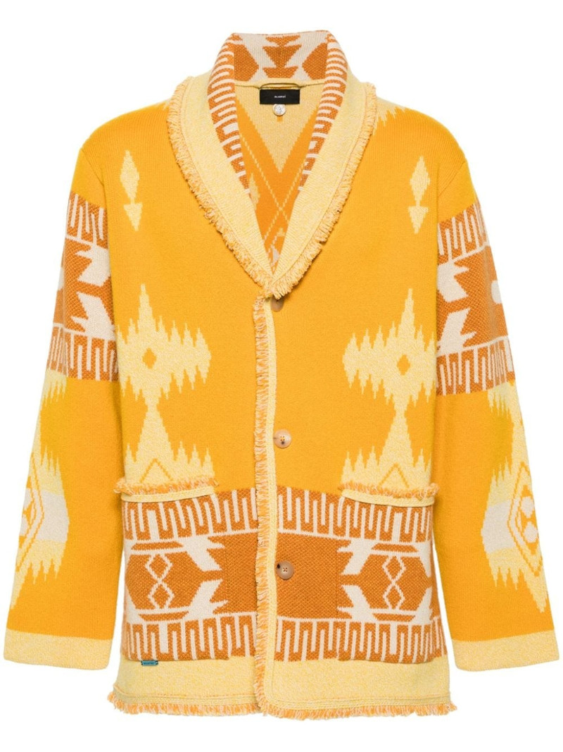 Icon pattern-jacquard cardigan 1
