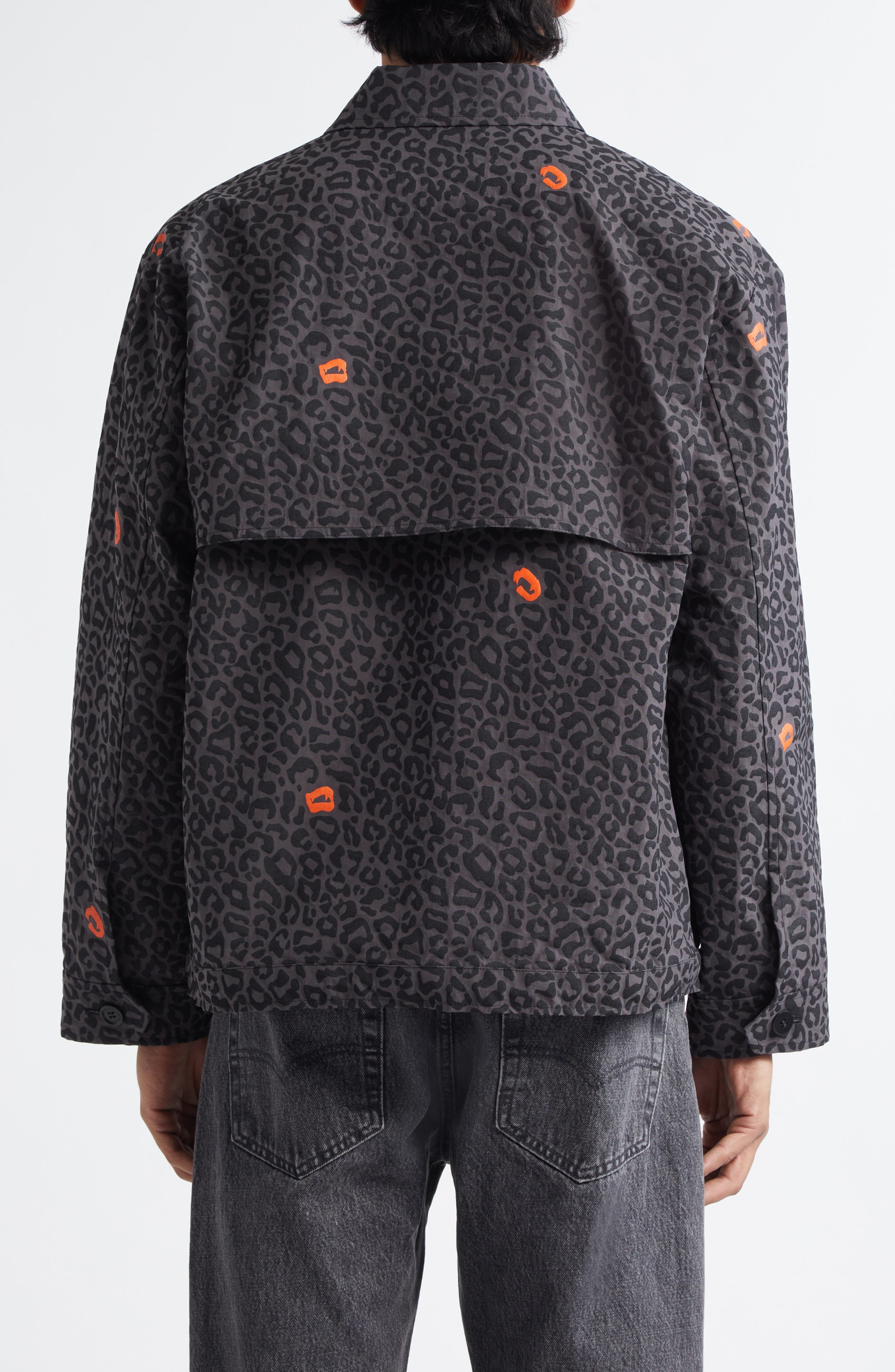 Undercover Leopard Print Coach's Jacket in Gray Base at Nordstrom - 3