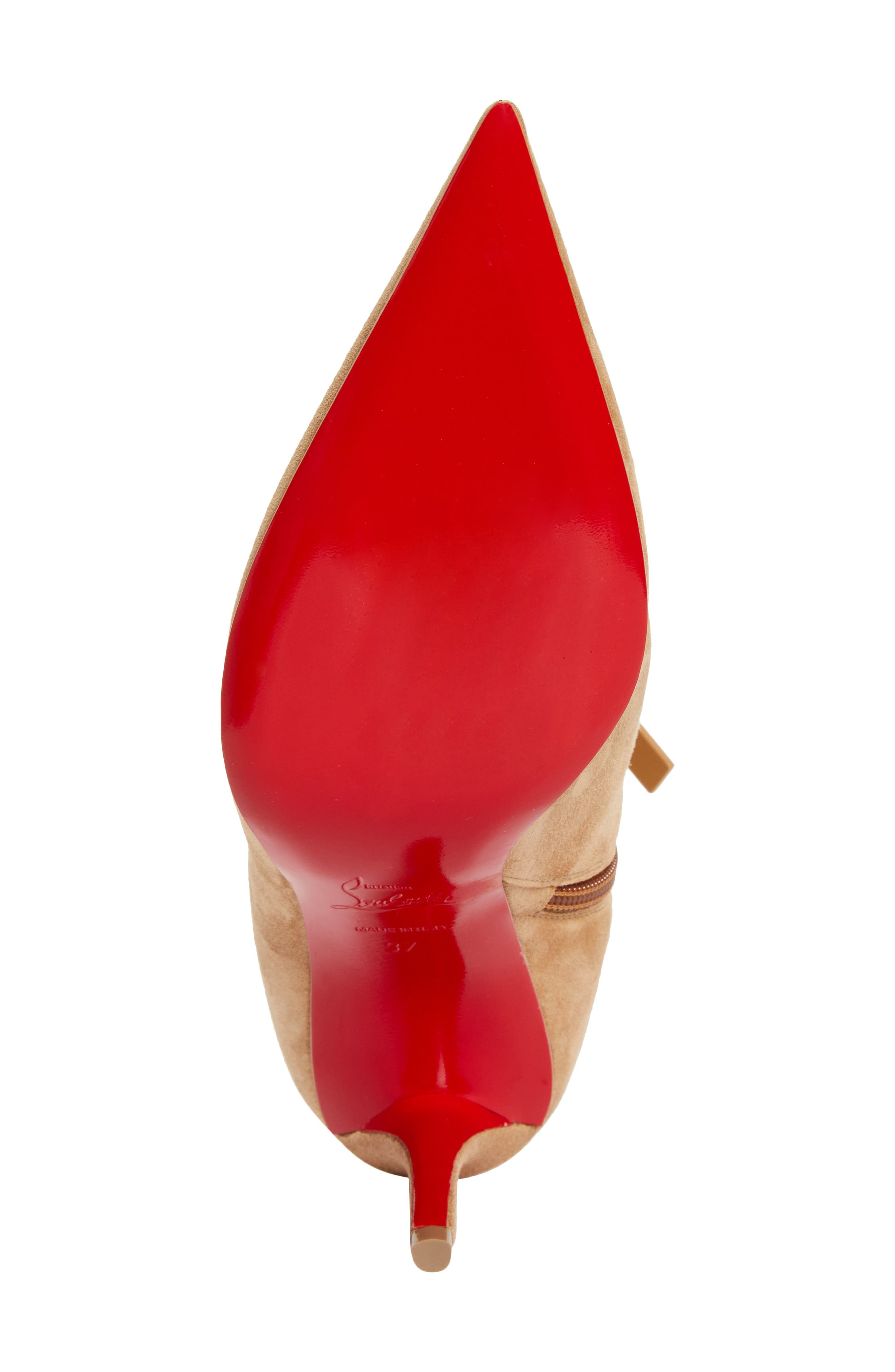 Christian Louboutin Apostropha Pointed Toe Suede Bootie in Lionne at Nordstrom - 6