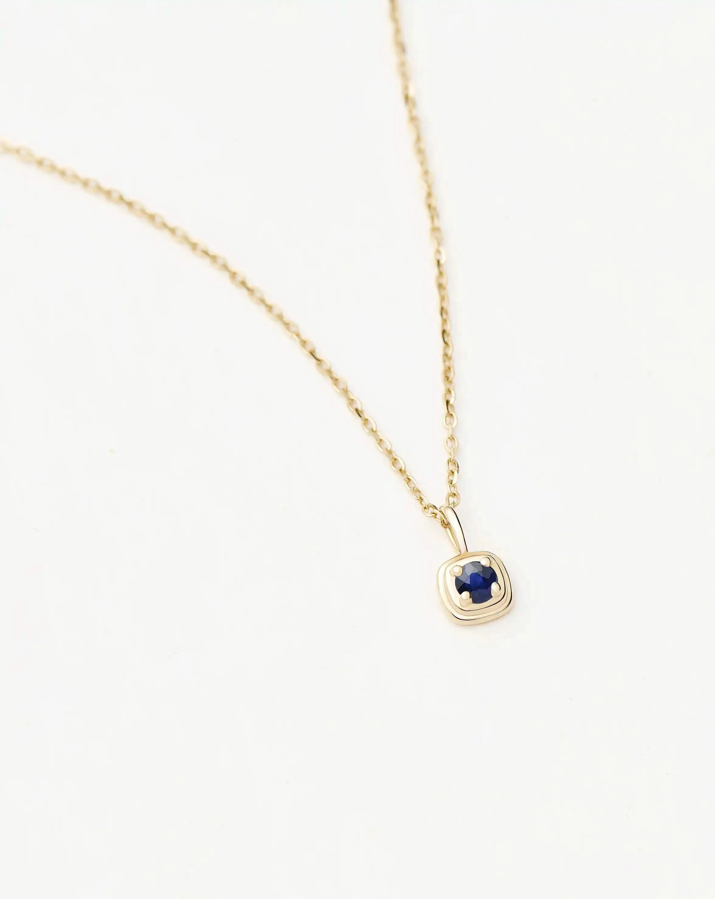 Solid Gold September Birthstone Pendant Necklace - 1