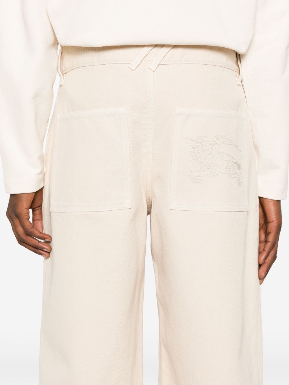 Equestrian Knight-embroidered loose jeans - 5