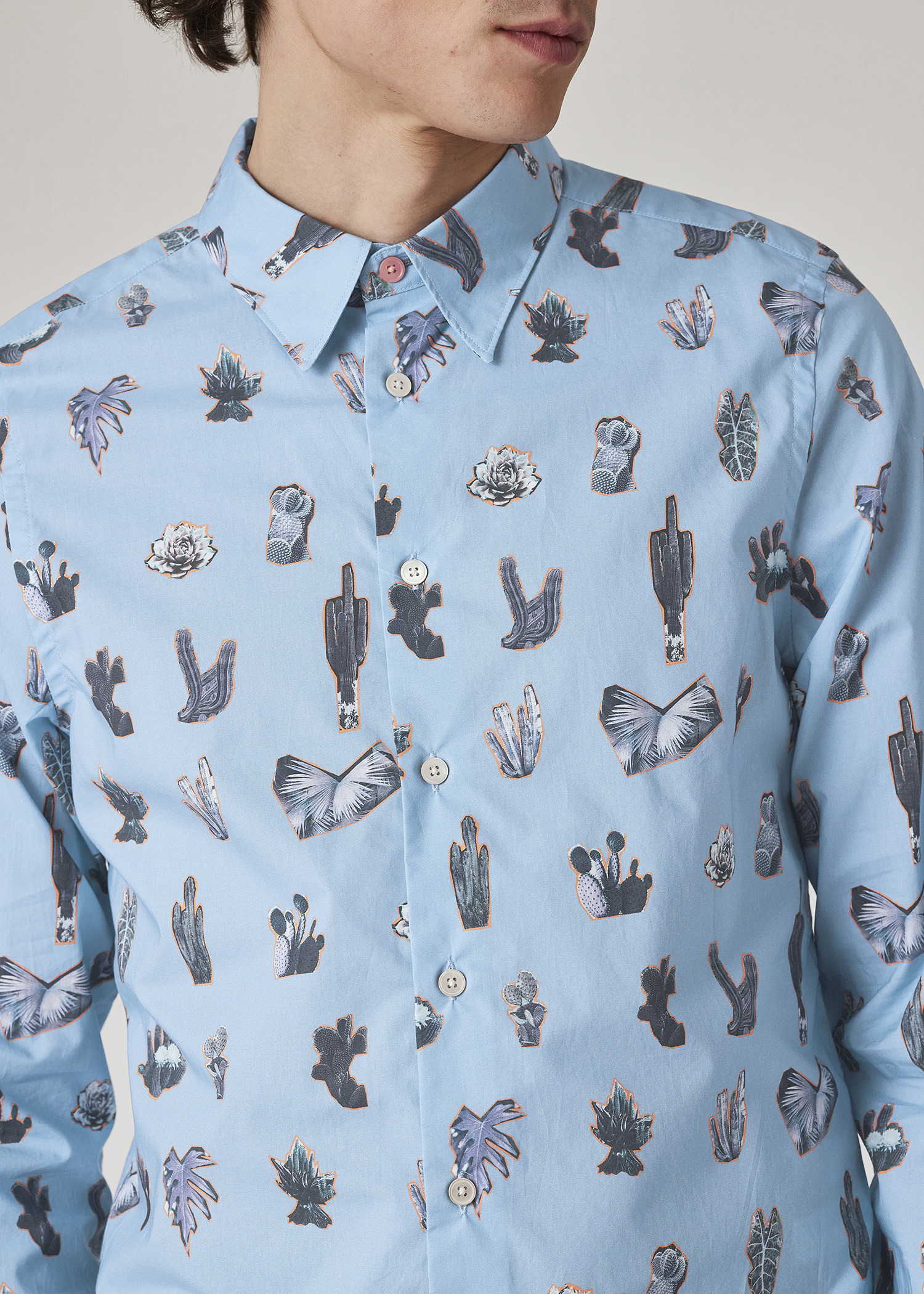 Pale Blue 'Prickly Pear' Shirt - 5