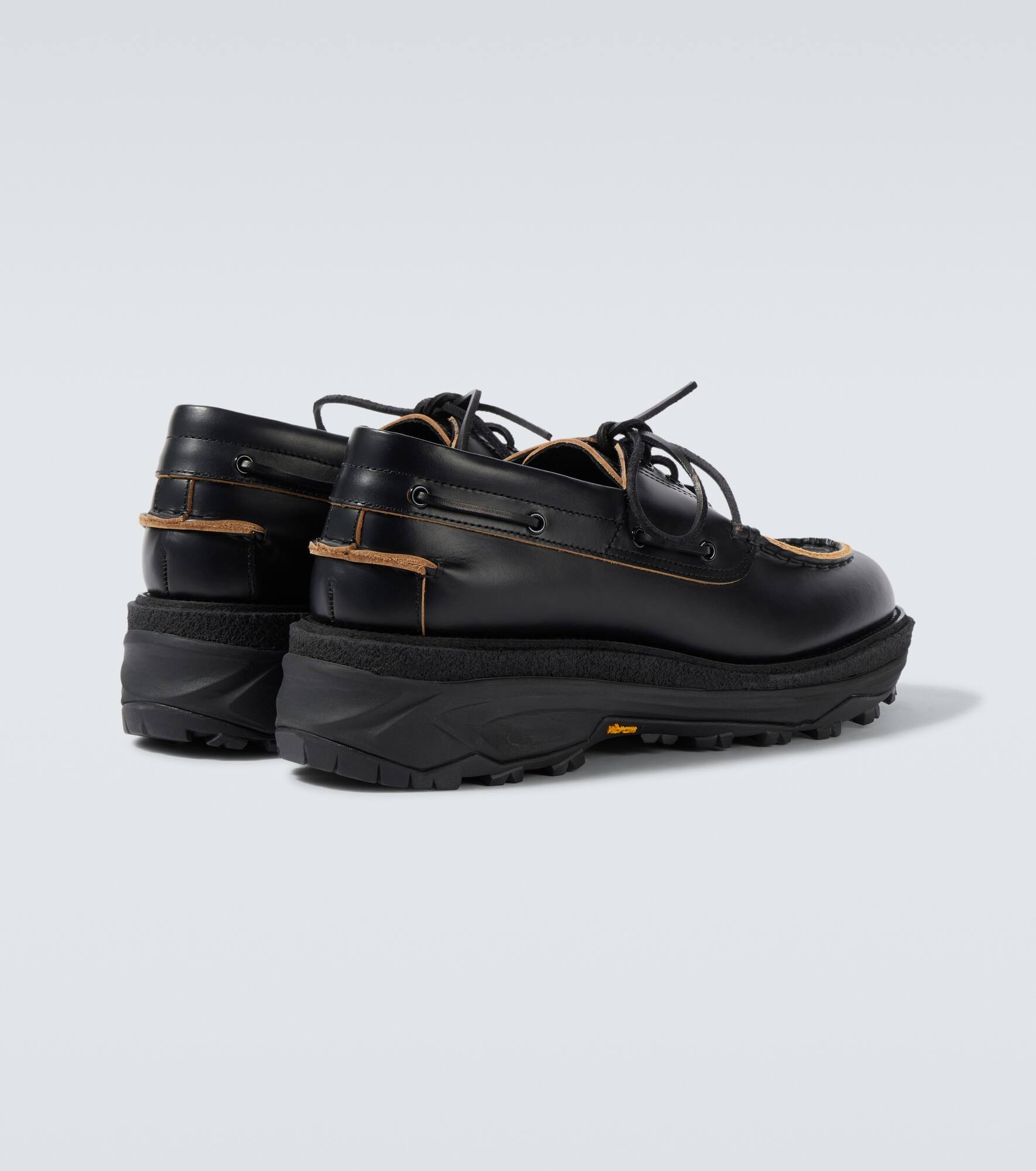 Leather platform boat shoes - 6
