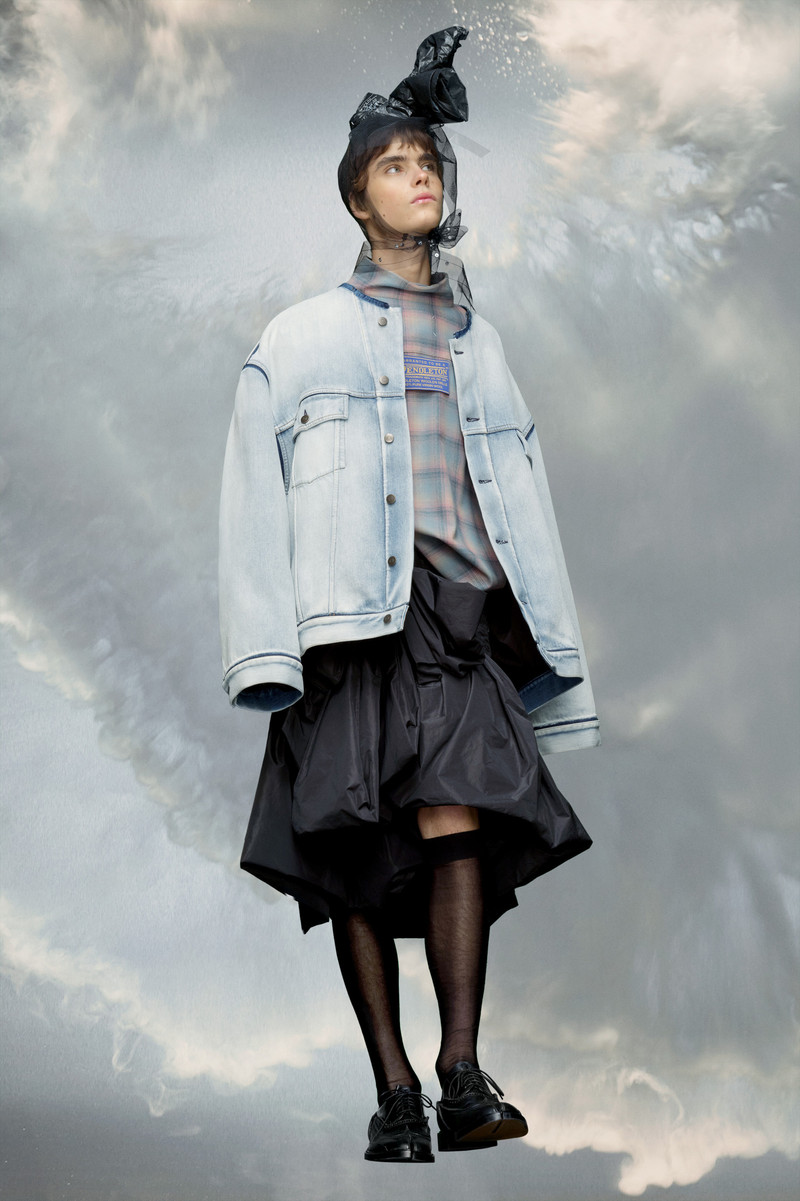 Maison Margiela Collarless denim jacket outlook