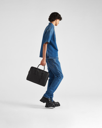 Prada Saffiano leather briefcase outlook