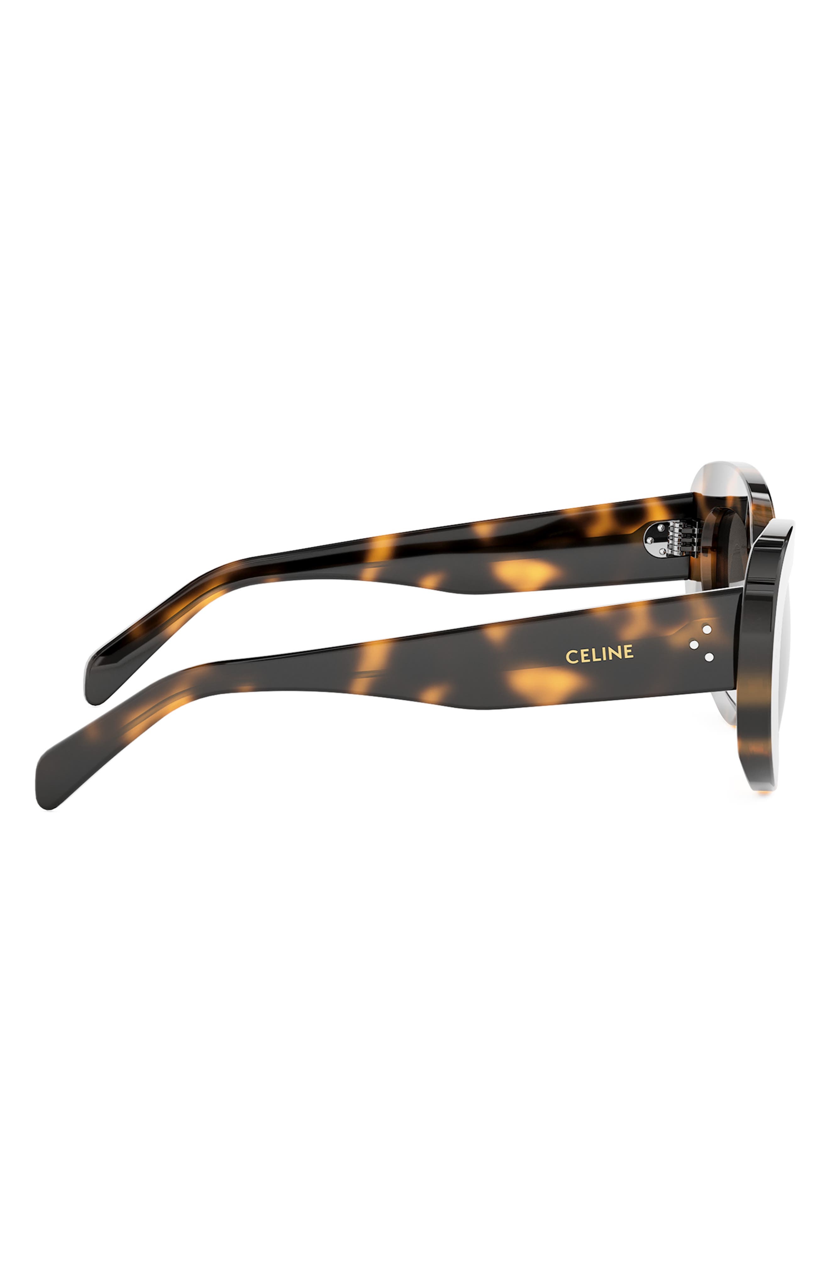 CELINE Bold 3 Dots 52mm Cat Eye Sunglasses in Dark Havana /Gradient Brown at Nordstrom - 3