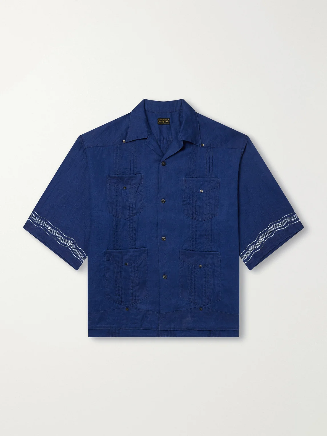 Camp-Collar Printed Linen Cuban Shirt - 1