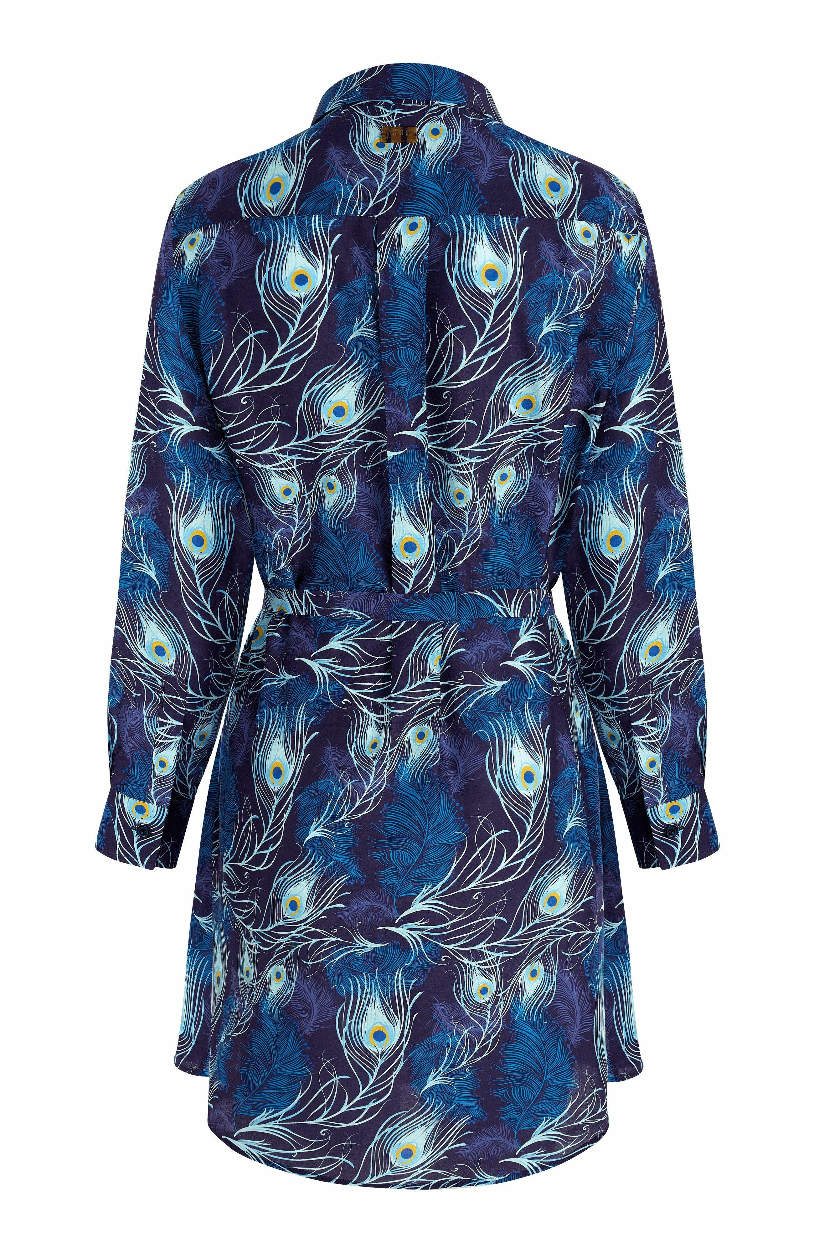 Vilebrequin Women's Eyes Of The Wind Cotton Silk Shirt Dress in Minuit at Nordstrom - 4