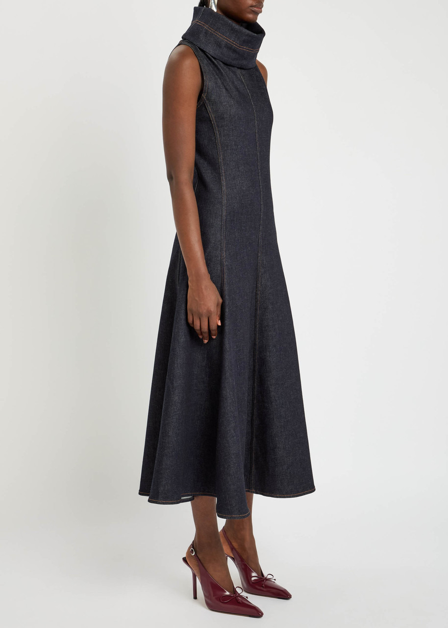 Jacquemus La Triangle De-nîmes Panelled Midi Dress - 2