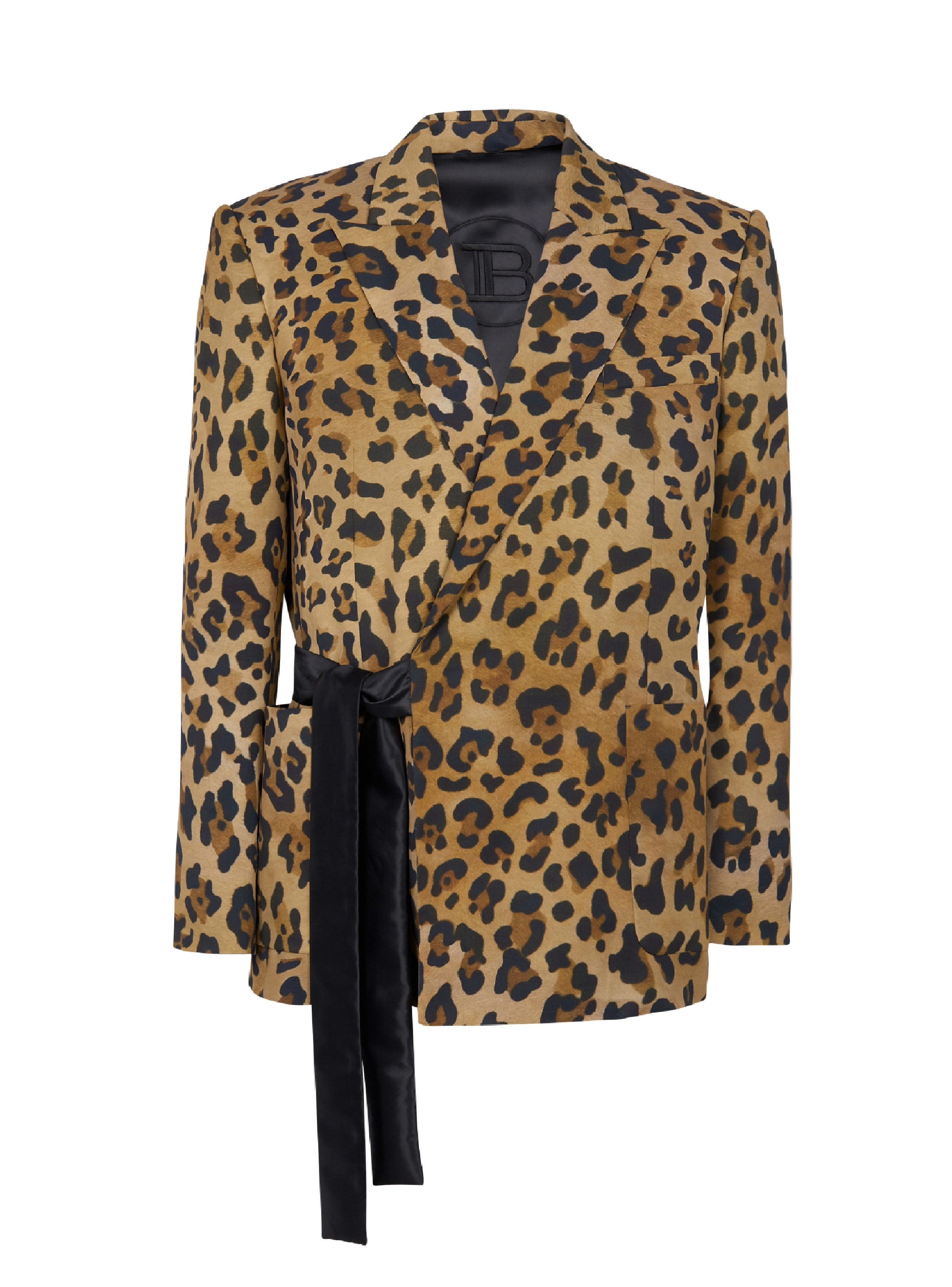 Asymmetric leopard print jacket - 1