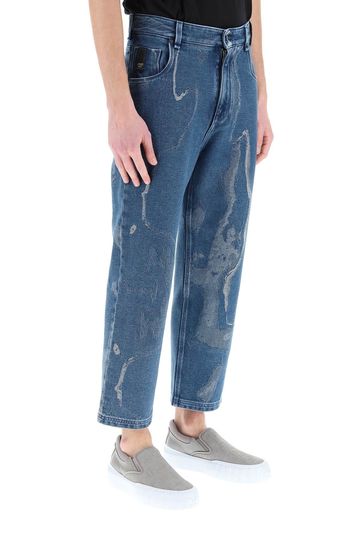 JACQUARD DENIM JEANS - 3