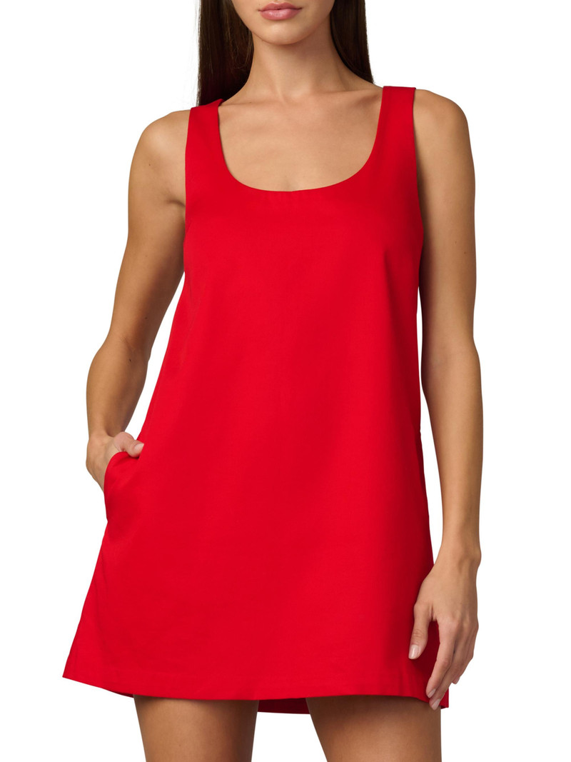 Women's The Scoop Neck Minidress - Cherry Red 3