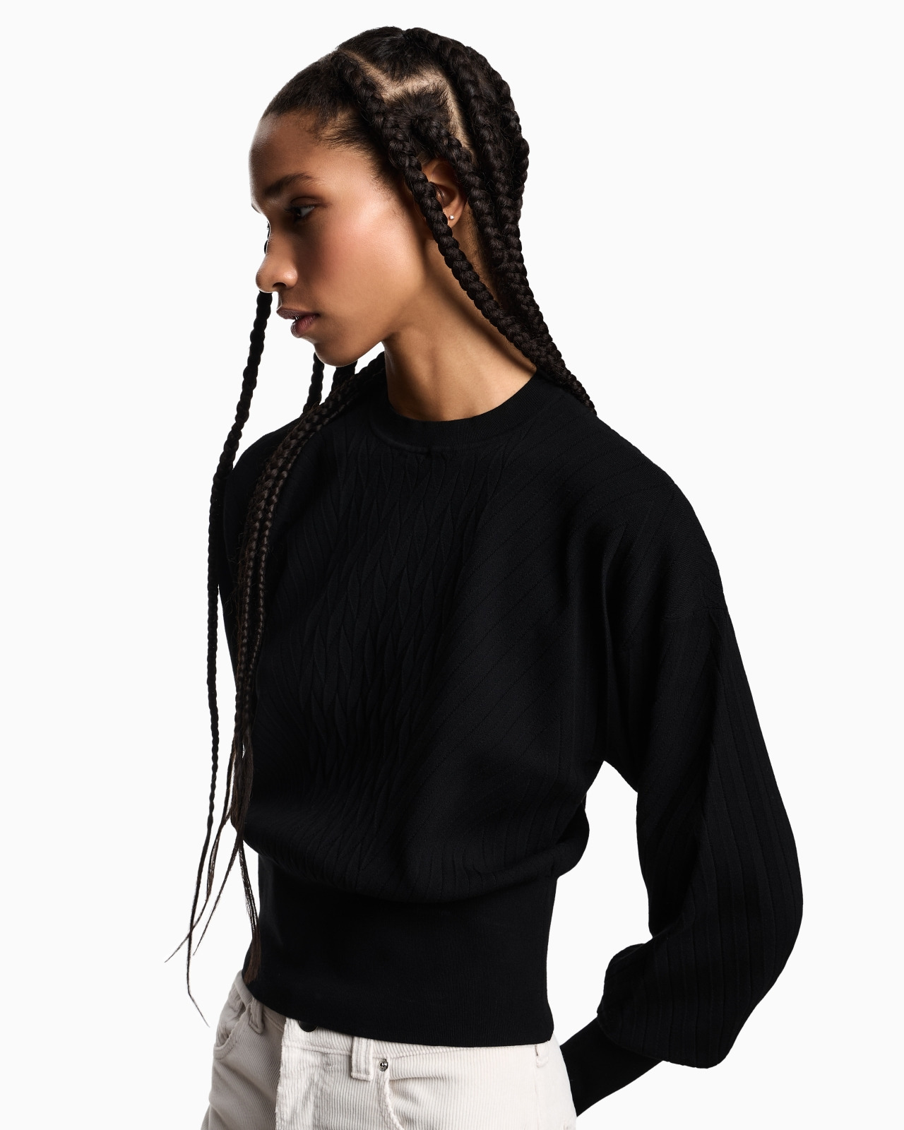 TRAVEL ESSENTIALS CAPSULE COLLECTION VISCOSE-BLEND JUMPER WITH AN EMBOSSED MOTIF - 5