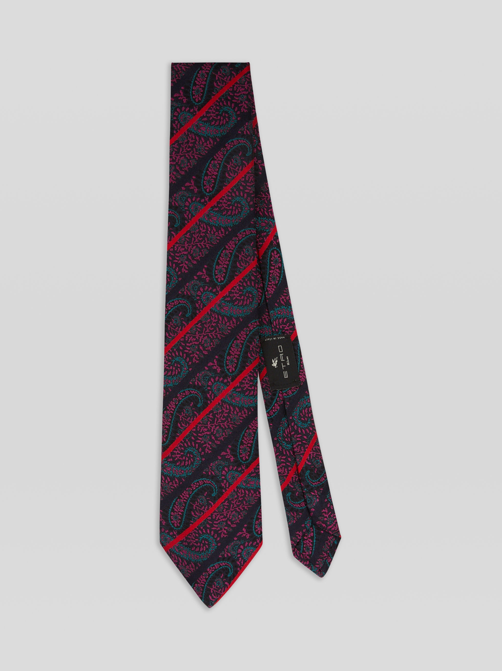 REGIMENTAL PAISLEY SILK TIE - 1