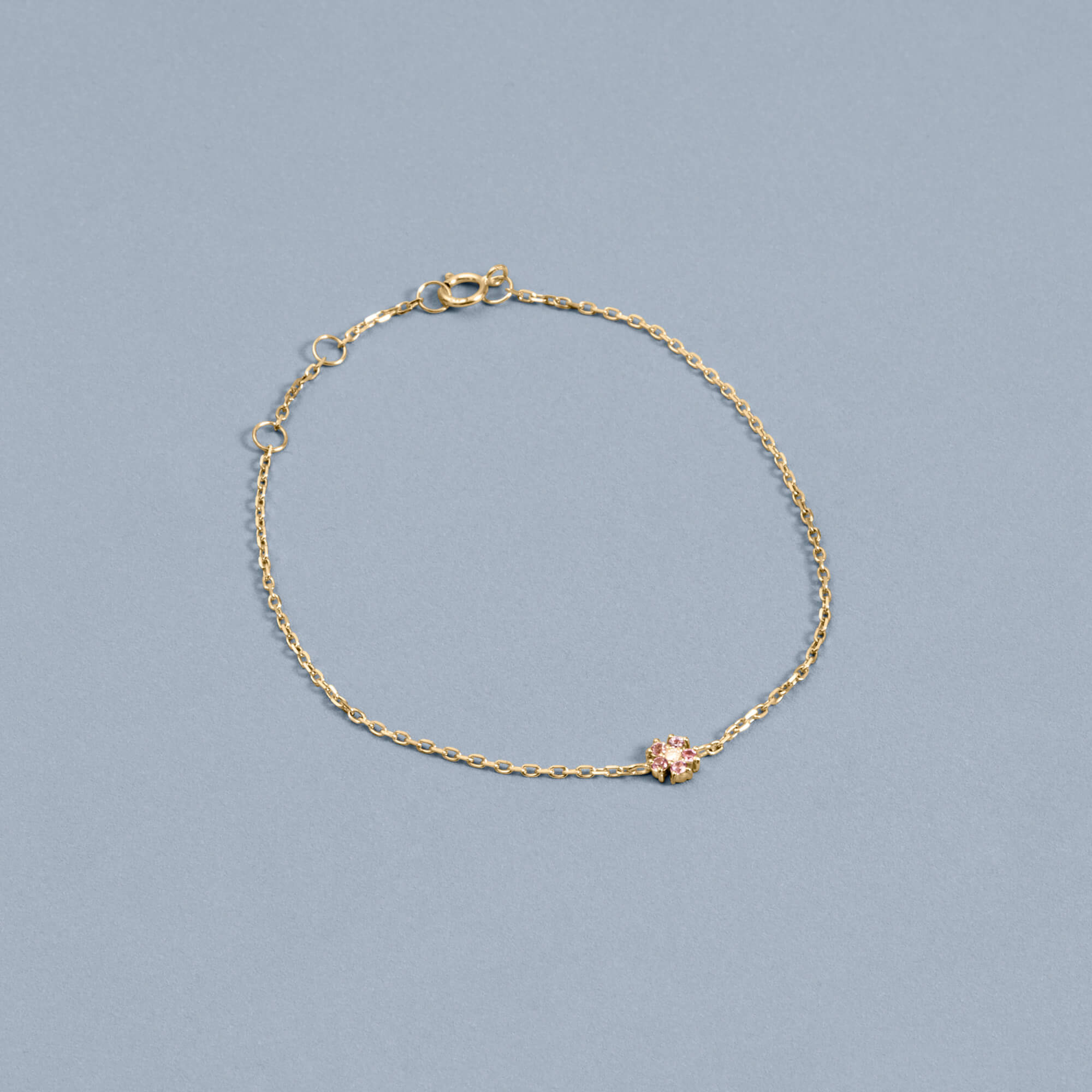 Pink Sapphire Flower Bracelet - 4