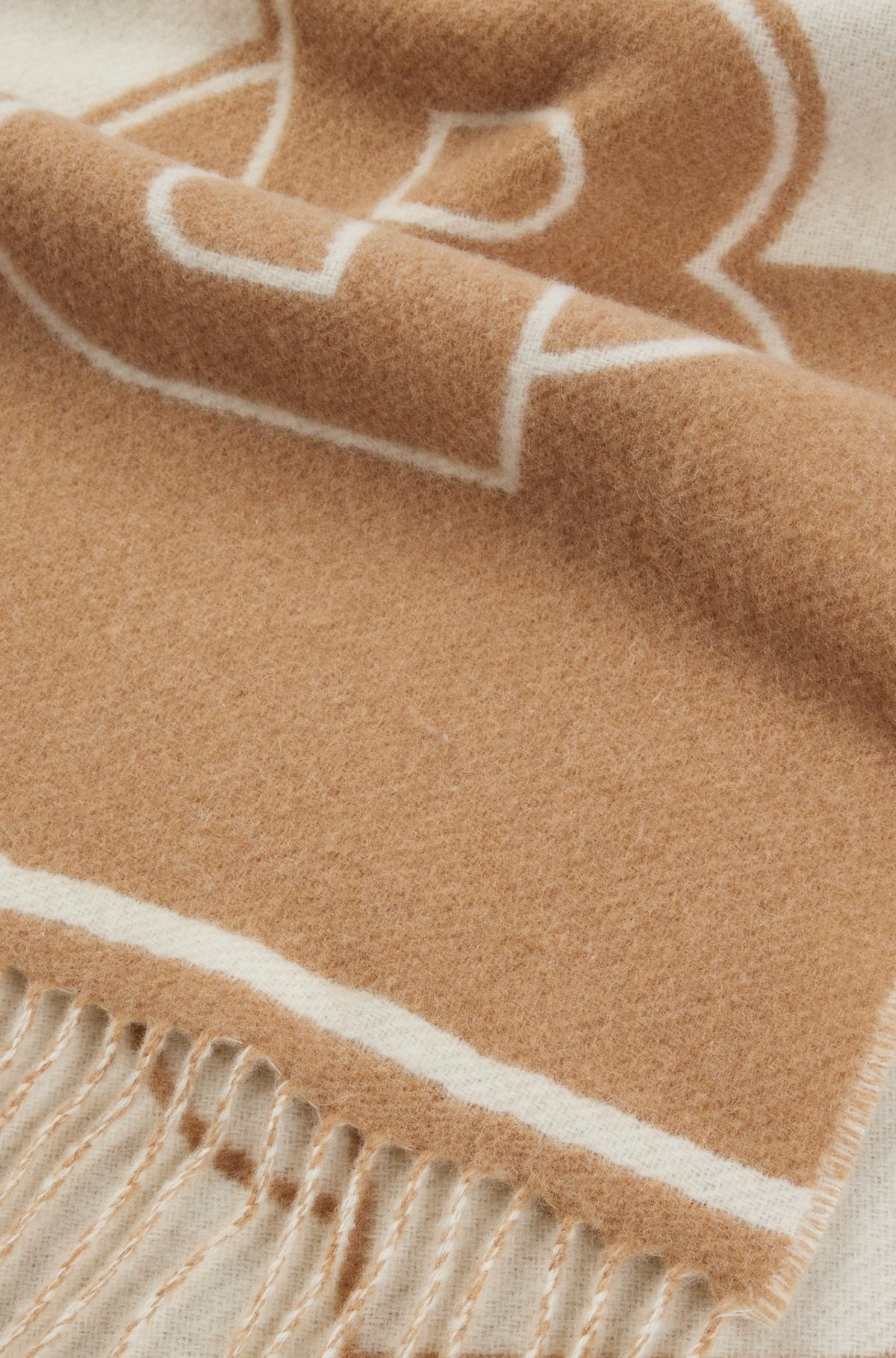 WOOL SCARF WITH DOUBLE B MONOGRAM - 4
