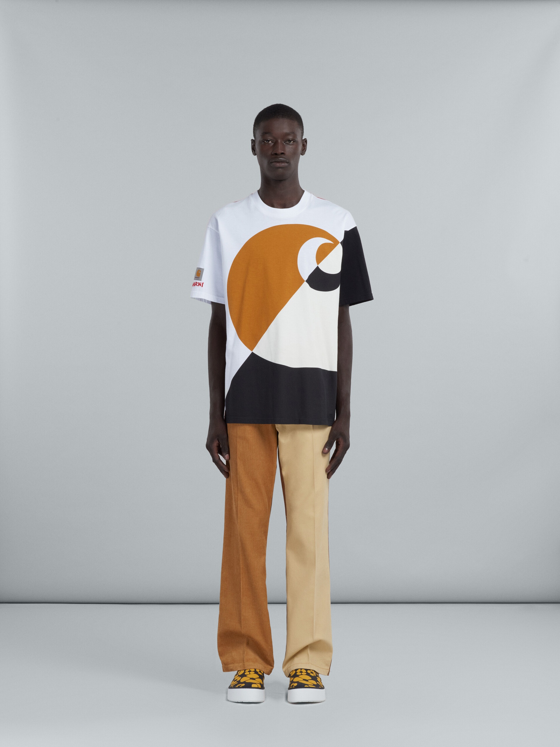MARNI X CARHARTT WIP - BROWN COLOUR-BLOCK TROUSERS - 2