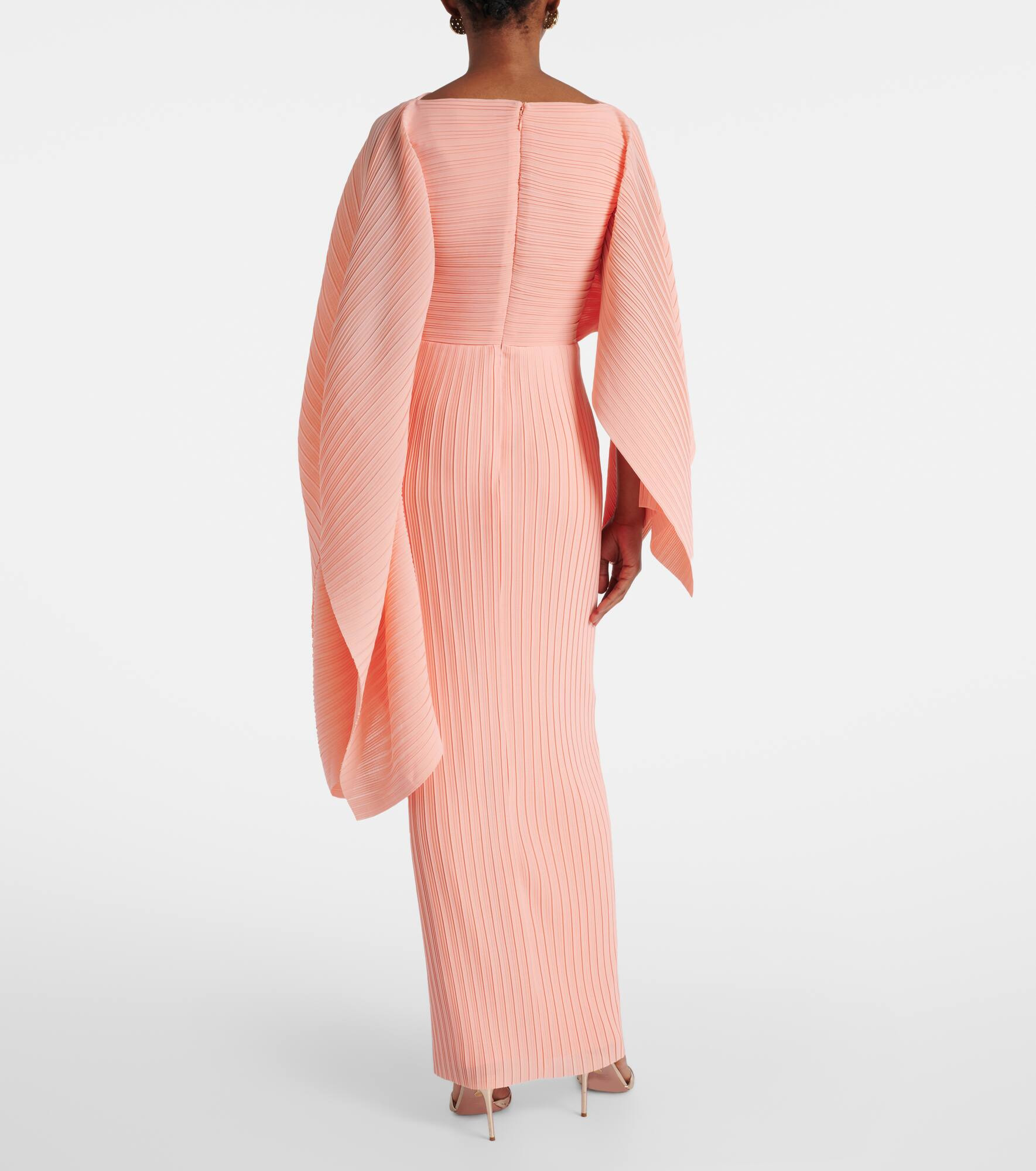 Adami plissé caped maxi dress - 3