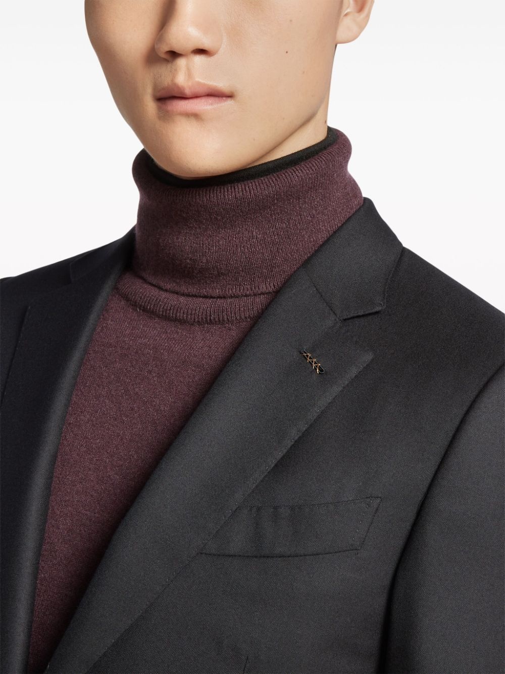 single-breasted cashmere suit - 4