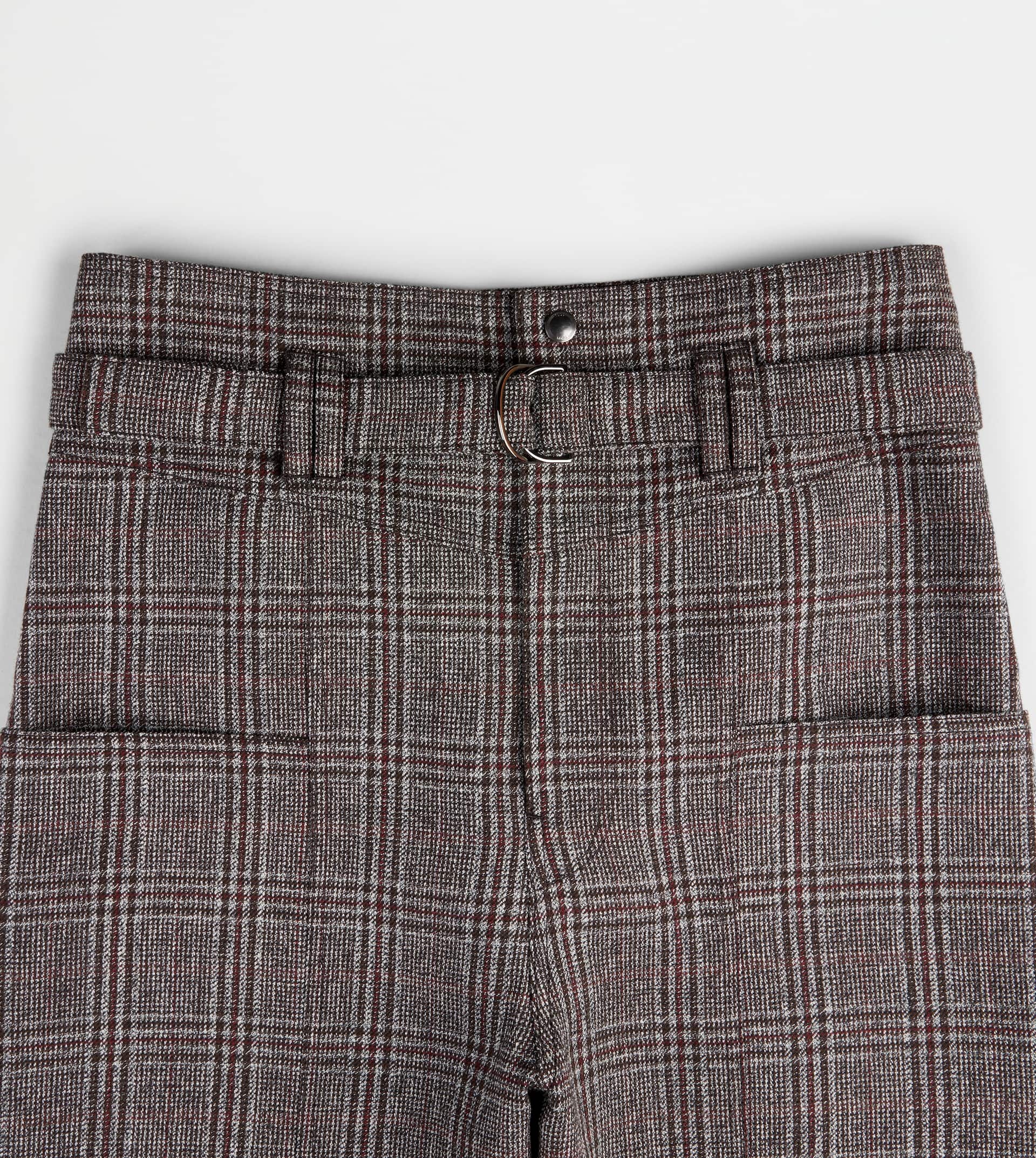 PANTS IN WOOL - GREY, RED - 7