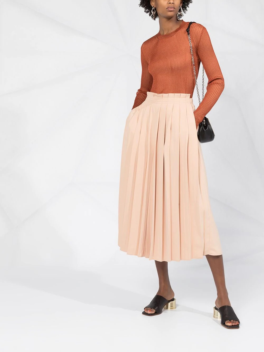 pleated wide-leg culottes - 2