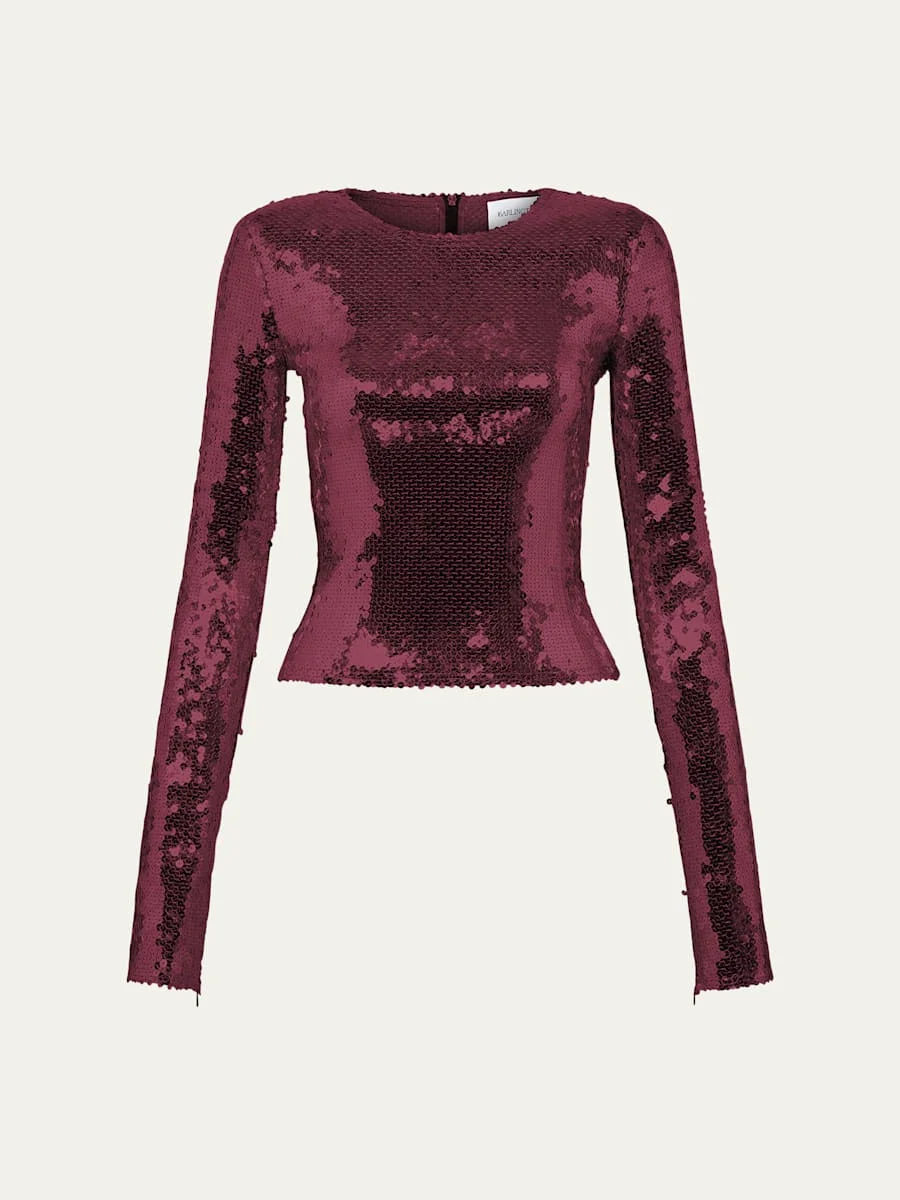 Loida Sequined Long-Sleeve Top - 1
