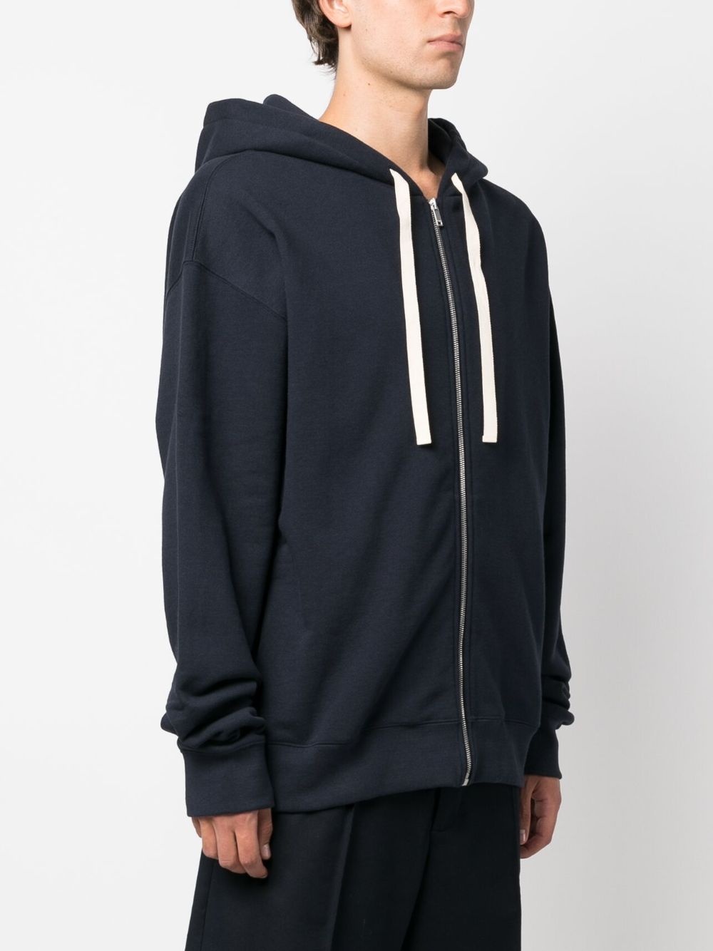 logo-patch zip-up hoodie - 3