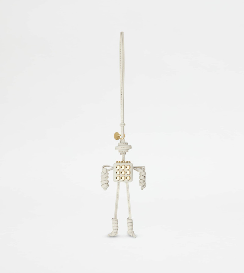 ROBOT CHARM IN LEATHER - WHITE 1