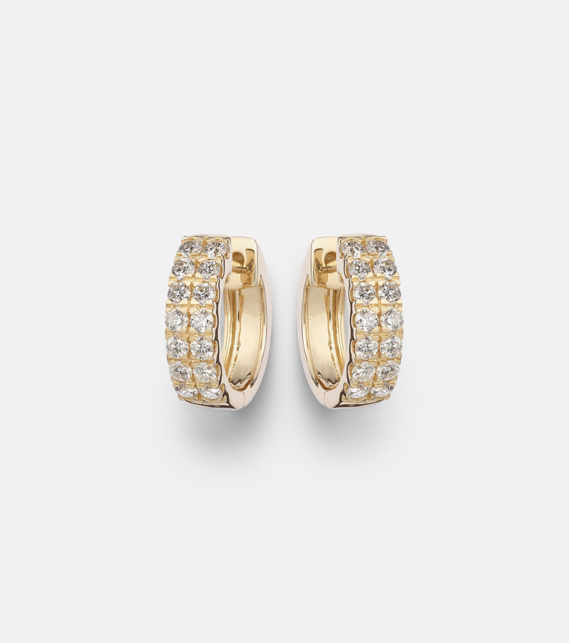 Twin 14kt gold earrings with diamonds 1