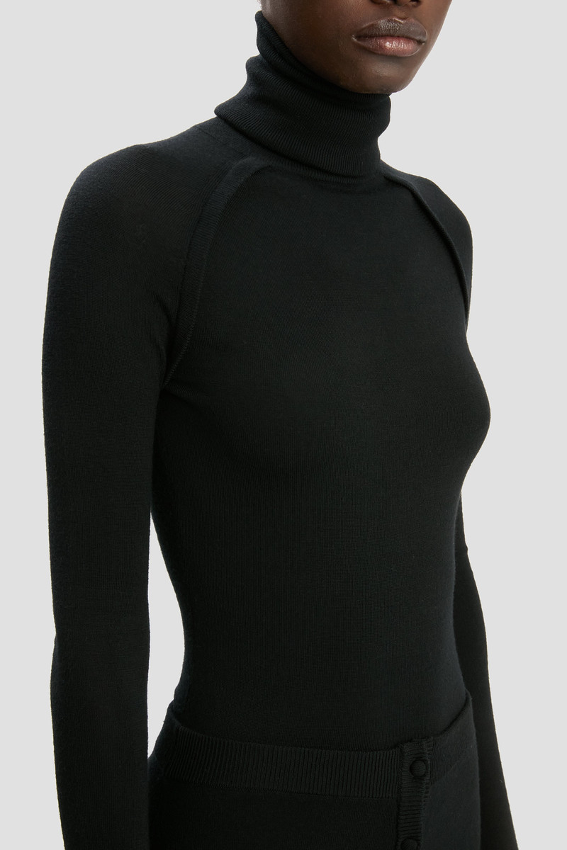 High Neck Jumper In Black 4